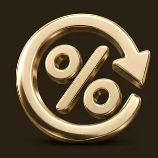 Gold percent symbol — Vegas Nova Casino